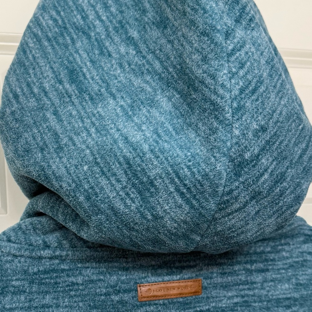 Naketano Hoodie Teal Brave New Word Owl Women’s Large - Picture 10 of 11
